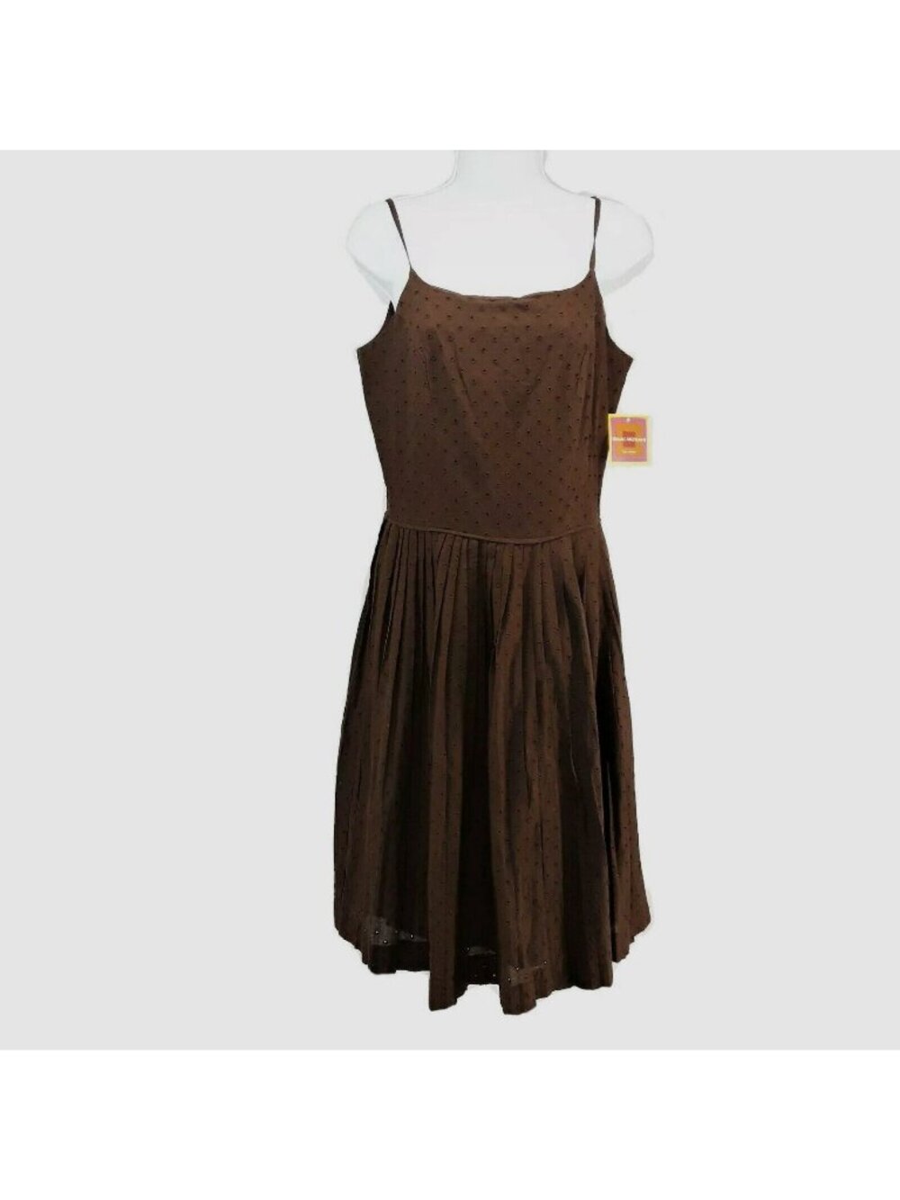 Isaac Mizrahi for Target Brown Eyelet Skater Dress Womens 6 Sundress